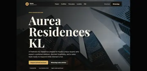 Aurea Residences luxury real estate landing page concept by Culinary Digital Studio